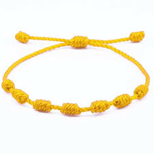 Pulsera hilo 7 nudos amarilla